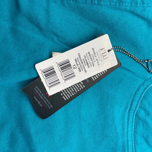 FDJ, French Dressing Jeans, Mid Rise Capri Olivia Jeans in Aqua Green, Size 12‎ - Picture 4 of 9